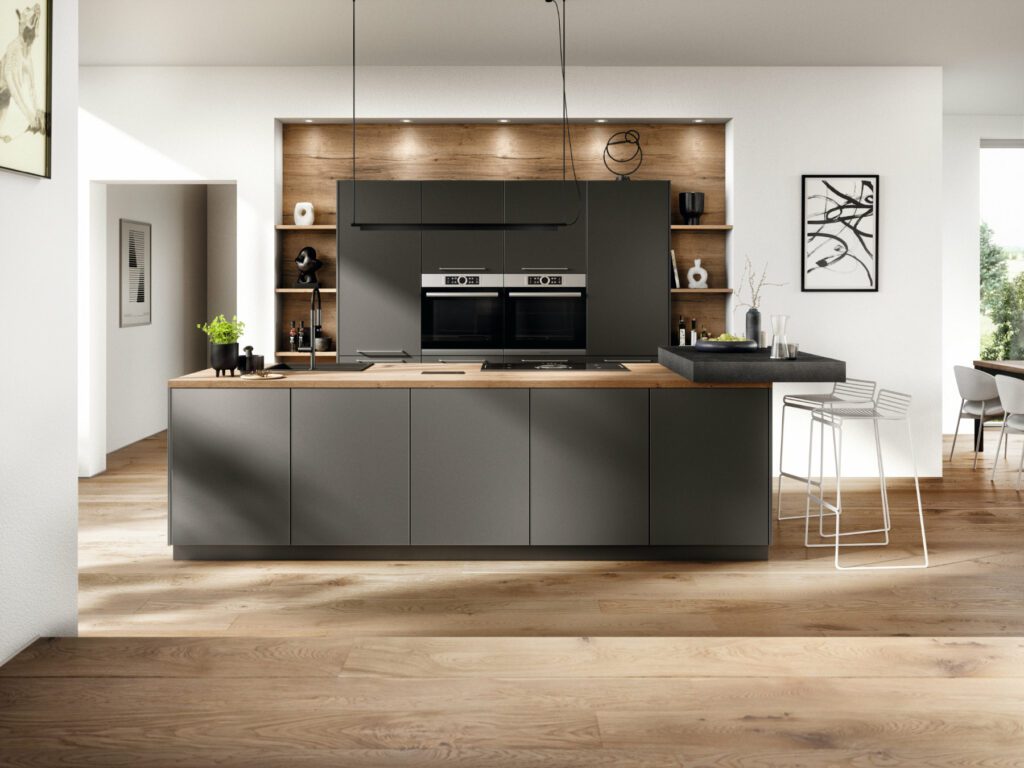 Nobilia Charcoal Matt Handleless Kitchen | Lead Wolf, Gotham