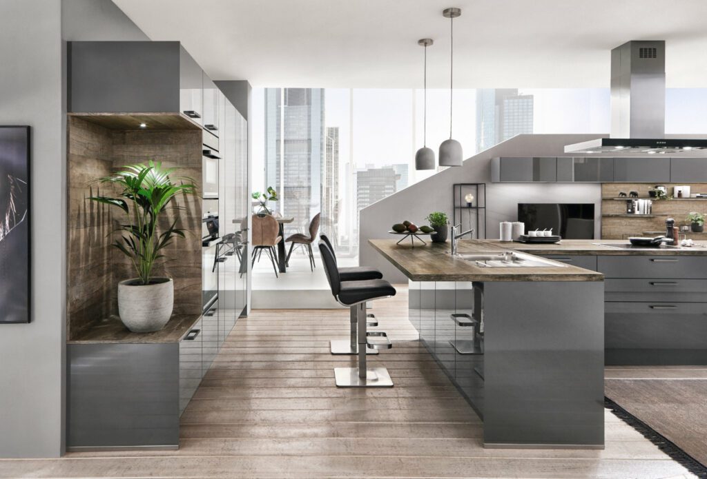 Nobilia Grey Gloss Kitchen 1 | Lead Wolf, Gotham