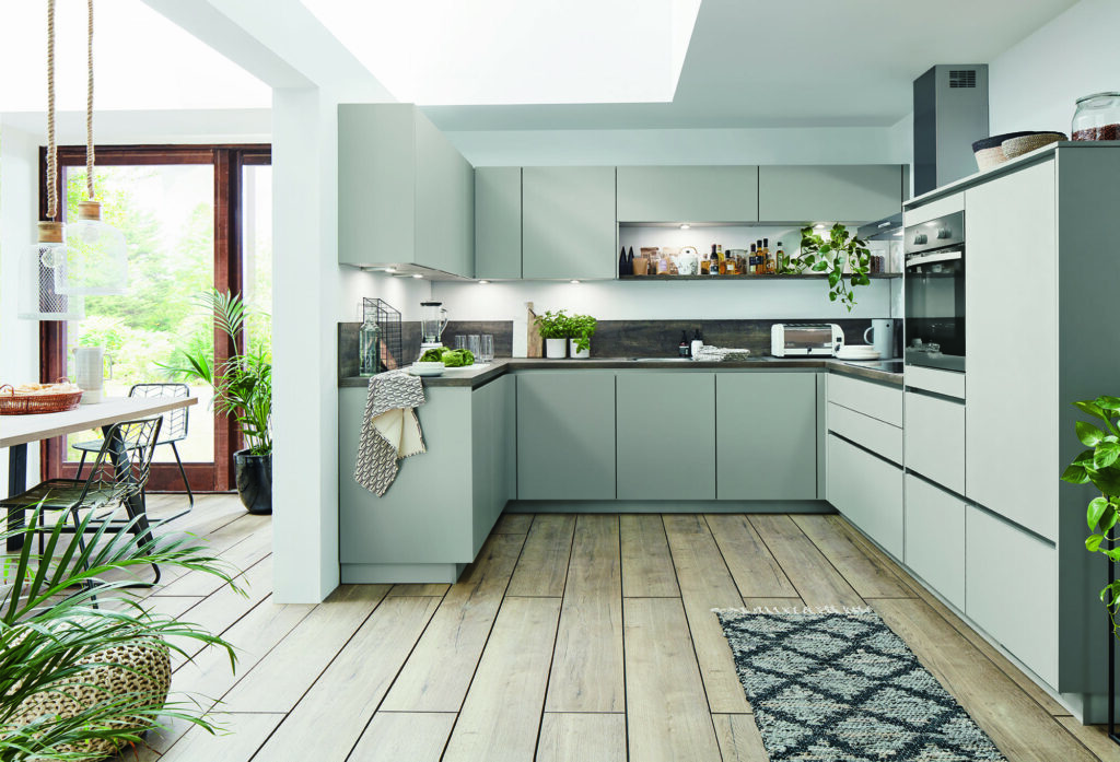 Nobilia Modern Grey Matt Handleless U Shaped Kitchen 2021 1 | Lead Wolf, Gotham