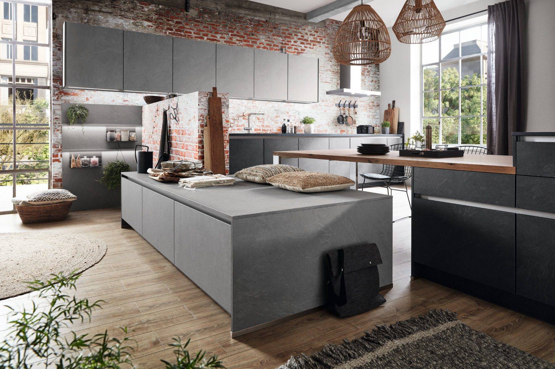 Nobilia Stone Open Plan Kitchen 1 | Lead Wolf, Gotham