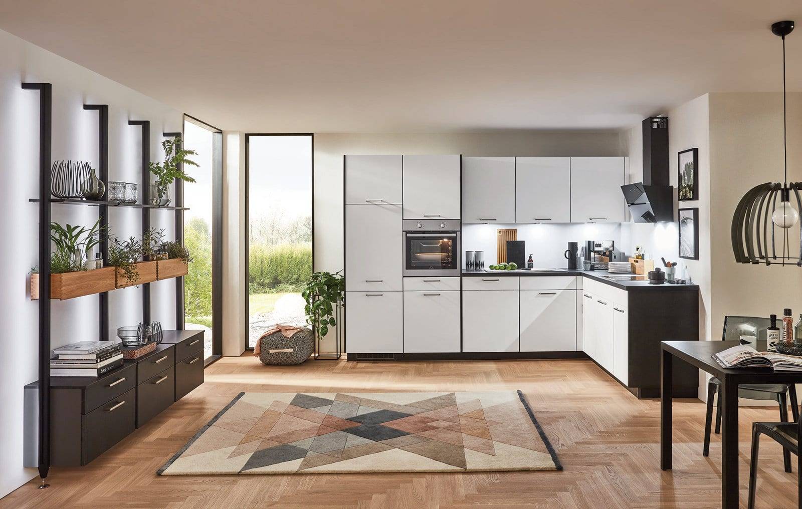 Nobilia Matt White L Shaped Kitchen 2021 3 | Lead Wolf, Gotham