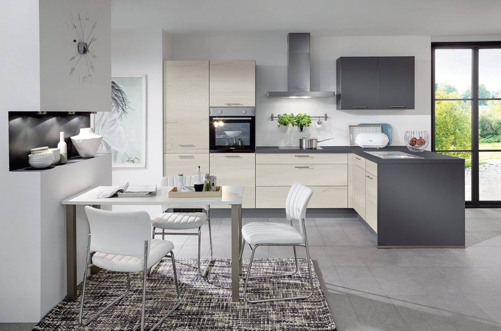 Nobilia Modern Matt Grey L Shaped Open Plan Kitchen 2021 | Lead Wolf, Gotham