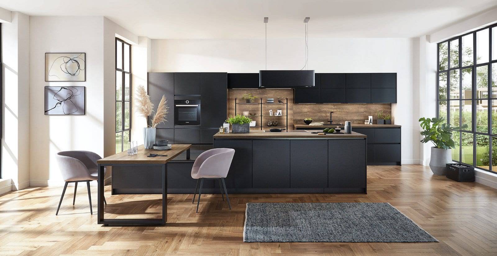 Nobilia Matt Black Wood Handleless Kitchen 2021 1 | Lead Wolf, Gotham