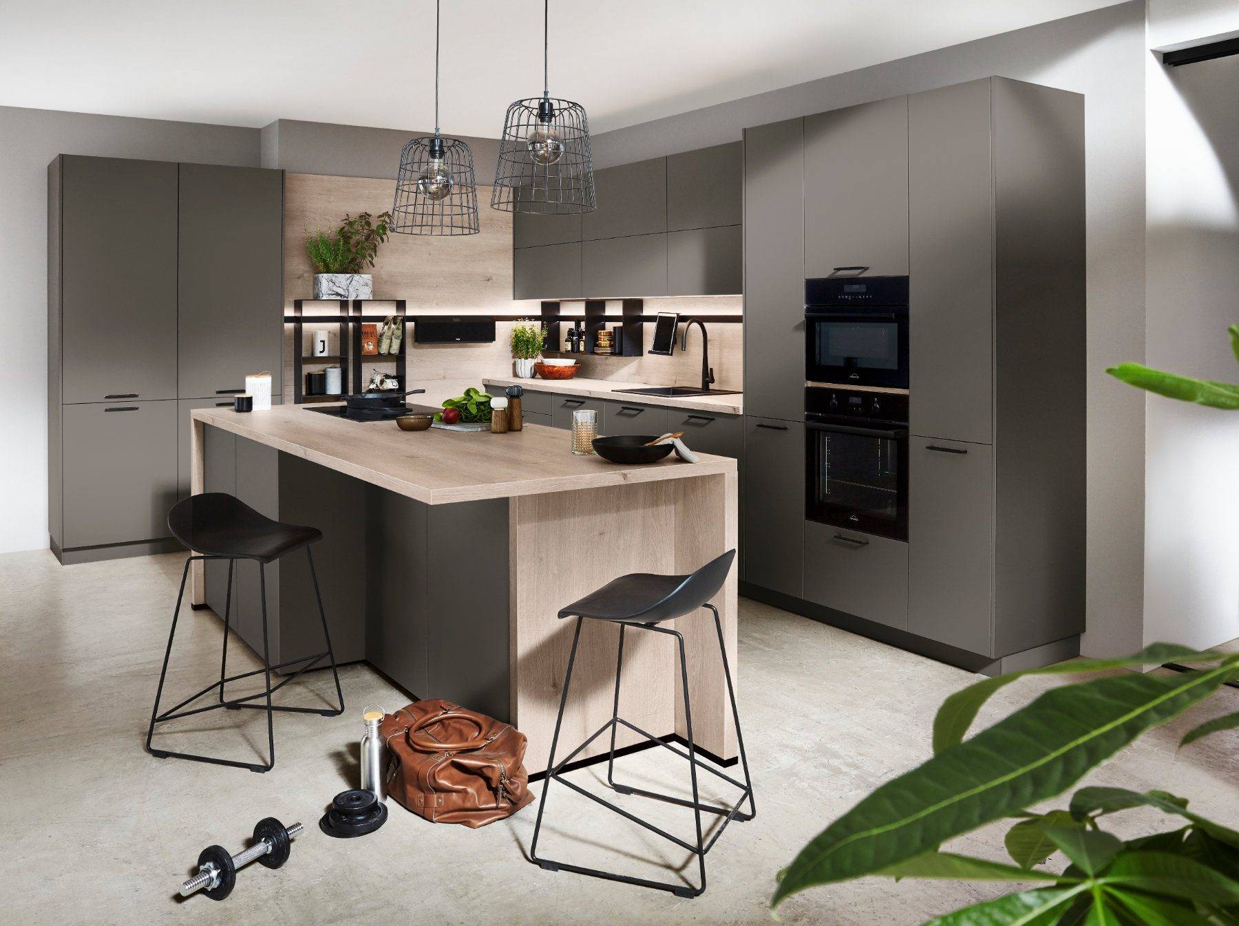 Nobilia Grey Matt Kitchen With Island | Lead Wolf, Gotham