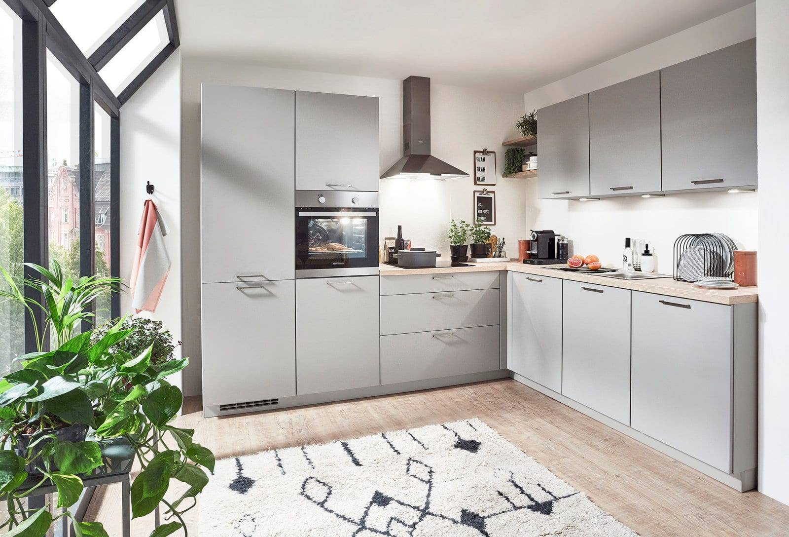 Nobilia Matt Grey L Shaped Kitchen 2021 | Lead Wolf, Gotham