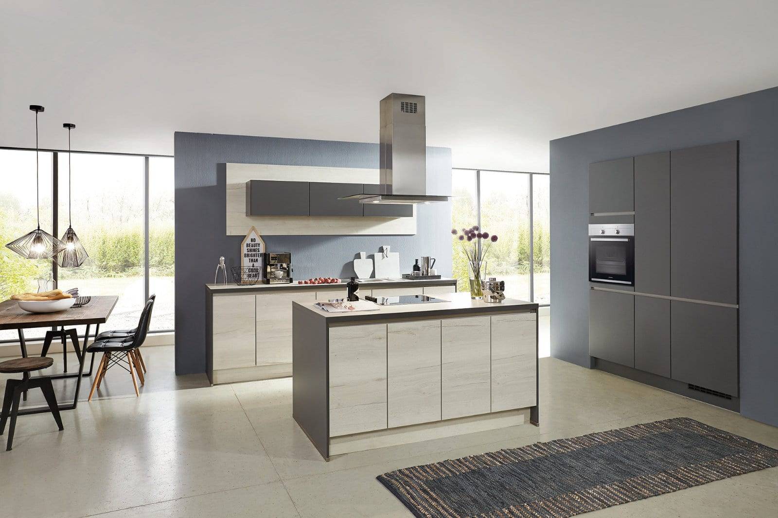 Nobilia Matt Ceramic Handleless Open Plan Kitchen With Island 2021 2 | Lead Wolf, Gotham