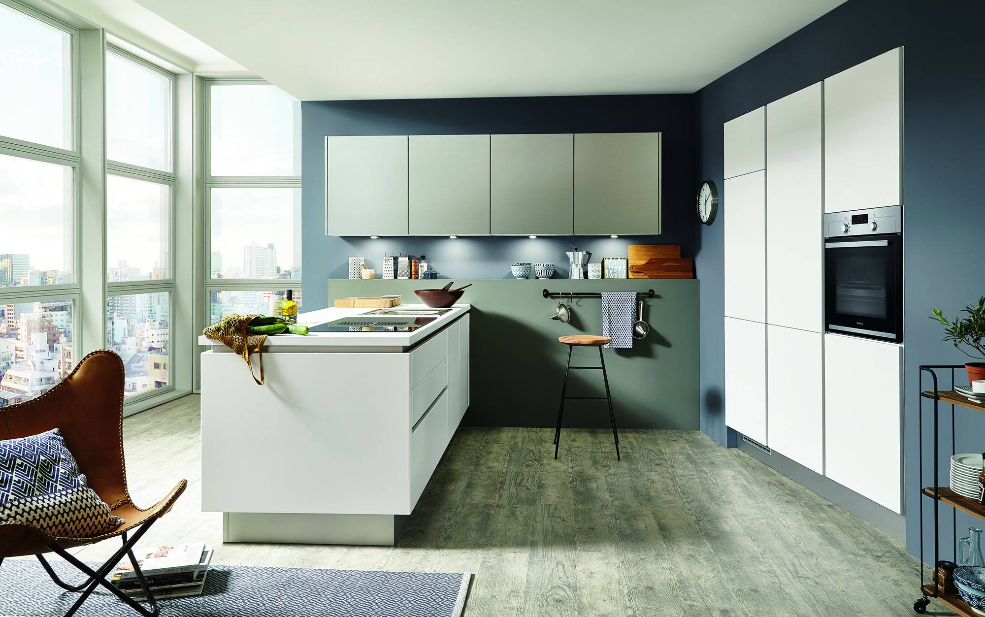 Nobilia Modern Matt U Shaped Handleless Kitchen 2021 | Lead Wolf, Gotham