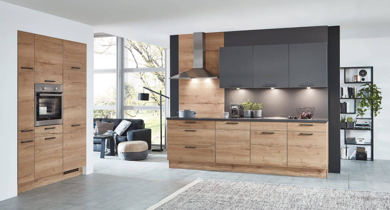 Nobilia Matt Wood Open Plan Kitchen 2021 | Lead Wolf, Gotham